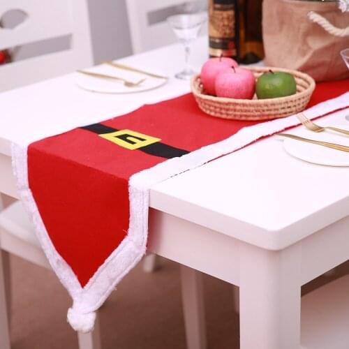 1PCS Navidad Santa Claus Clothes Tablecloth Christmas Dinner Table Flag Xmas Party Supply Christmas New Year Decoration For Home