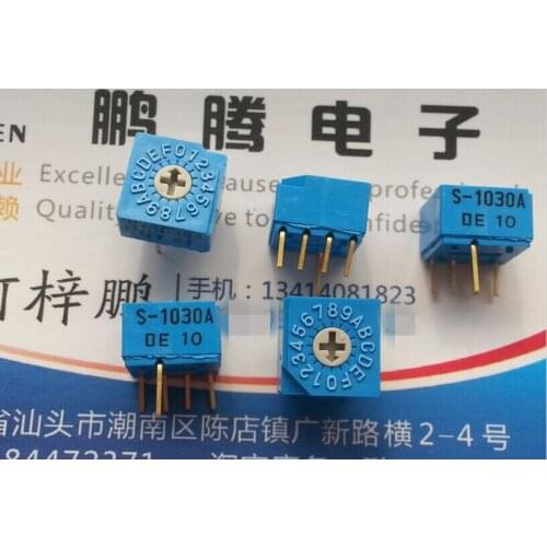 1PCS Original Japanese COPAL S-1030A rotary coding switch 0-F/16-bit straight plug dial code positive code 4:1