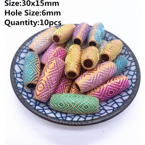 New 30x15mm 10pcs Retro Acrylic Beads Imitation Wood Beads Oval Shape For Handmade DIY Necklace Jewelry Accessories Making#09