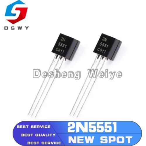 100PCS 2N5551 2N5401 5551 5401 TO-92 (50PCS* 2N5401+50PCS* 2N5551 ) TO92 Bipolar Transistors - BJT PNP Gen Pr Amp