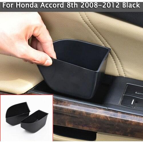 High quality ABS Car storage box Parts Replaces 2pcs/set Black For Honda 8th Accord 2008-2013 Durable