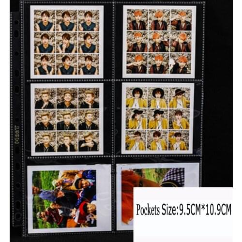 20pages No PVC Acid Free 6 Pockets 4inch Cards Page Photo Album Card Page for Currency Collection Board Game Star Post Card