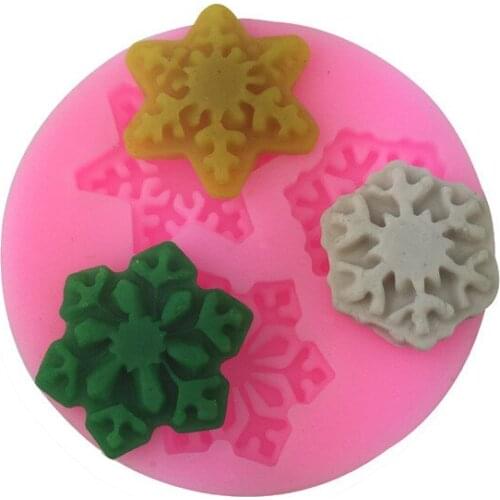 3 snowflakes plastic mold Chocolate Mold baking sugar cake mold hand clay mold