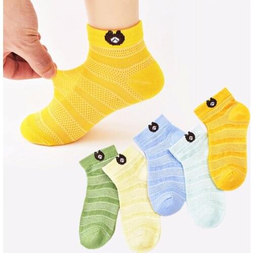 5 Pairs/Lot for Kids Boy Girl Mesh Socks Seamless School Baby Long Socks for Teen 1-11 Years Old Socked