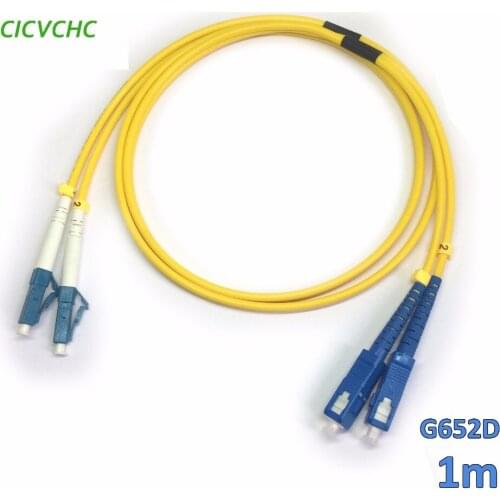 5pcs Duplex-2SC/UPC-2LC/UPC-2.0mm-PVC-SM-Yellow-1m Optical Fiber Patchcord/Hybrid/Jumper