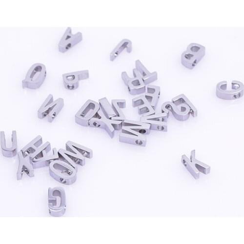 5pcs/Lot Stainless Steel A-Z Letter Alphabet Charms Word Name Pendant ForBracelet Necklaces DIY Jewelry
