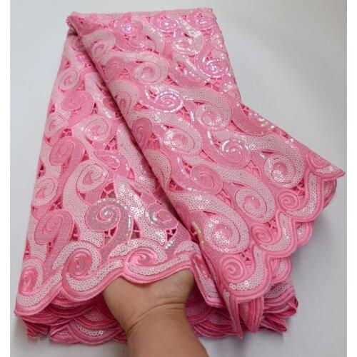 Organza African Lace Fabric High Quality Sequins Lace Embroiderey French Nigerian Lace Fabrics For Wedding Sewing WQ9022