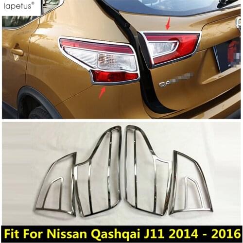 ABS ! Accessories For Nissan Qashqai J11 2014 2015 2016 Chrome Rear Trunk Headlight Tail Light Lamp Molding Cover Kit Trim