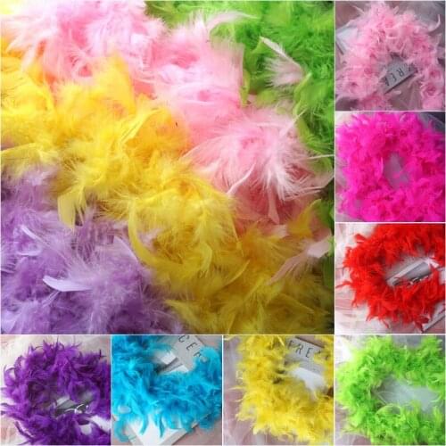 Turkey Feather Lot Clothing Accessories Multi Color Strip Fluffy Boa Happy Birthday Party Wedding Decorations Supplies 2meter