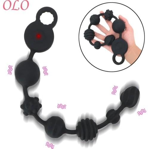 OLO Pull Bead Anal Vibrator Extra Long 10 Frequency Prostata Massage Sex Toys for Couples Butt Plug Sex Products Anal Dilator