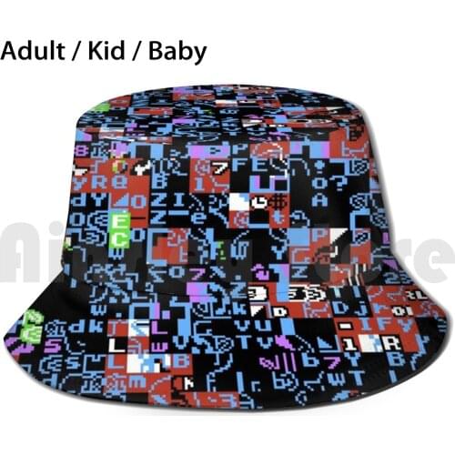 Babel Sun Hat 1902 Bucket Hat Pixel Art Pixel Pixelart 8Bit Nes Nintendo Glitch Geek Sun Sunset Beach