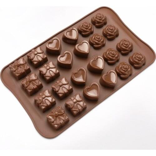 Free shipping heart box rose chocolate mold cooking tools Silicone Mould baking Fondant Sugar Craft DIY Cake candy