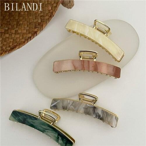 Bilandi New Korea Acetate Geometric Square Shark Hair Clip Headwear Accessories for Women Girls Hair Claw Clips