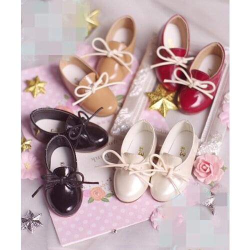 BJD Doll shoes suitable for 1-4 1-6size flat foot patent leather shoes doll accessories