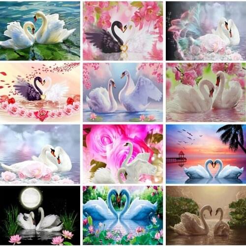 Wen Zuan 5D DIY Diamond Painting Mosaic Animal Cross Stitch Sell Home Decor Swan Full Square Diamond Embroidery Birthday Fift