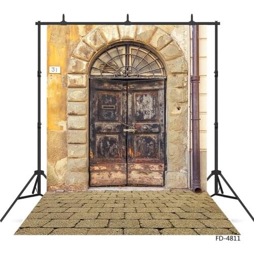 Brick Wall Shabby Wooden Door Photography Backdrop Customized Background for Portrait Children Baby Pets Photocall Fond Photo