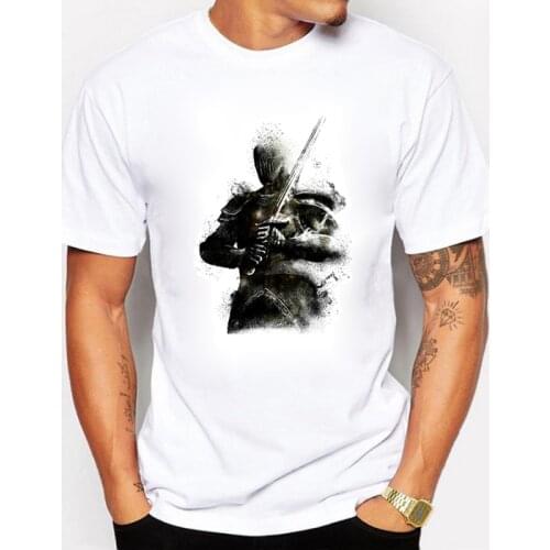 Design Printed Shadow Knight T shirts Men New Fashion Summer Short Sleeve Harajuku Male Kingdom of Warriors Game T shirt