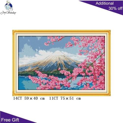 Joy Sunday Mount Fuji Cross Stitch F745 14CT 11CT Counted and Stamped Home Decoration Mount Fuji Embroidery Cross Stitch kits