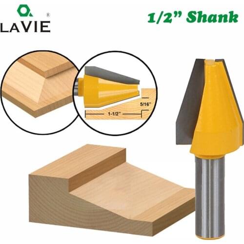 LAVIE 1pc 12mm 1/2" Shank Vertical Panel Raised Bevel Router Bit Woodworking Door Line Milling Cutter for Wood Tools MC03147