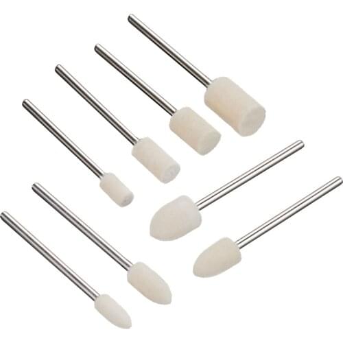 10Pcs Grinding Polishing Buffing Round Wheel Pad 6-12mm Wool Felt 3mm Longer Shank For Dremel Rotary Tool Accessories