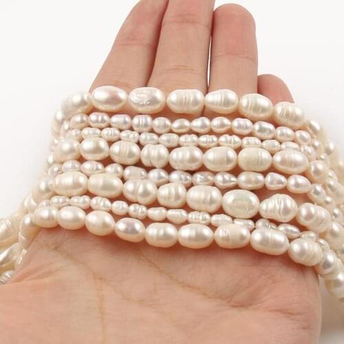 Natural White Freshwater Pearl Beads Rice Shape Pearl Beads For Jewelry Making DIY Women Bracelet Charms Earrings Necklace 15