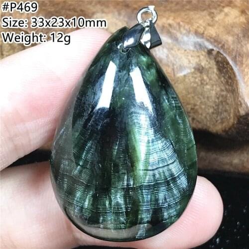 Natural Green Seraphinite Pendant Jewelry For Woman Lady Men Healing Gift Stone Silver Crystal 33x23x10mm Beads Gemstone AAAAA