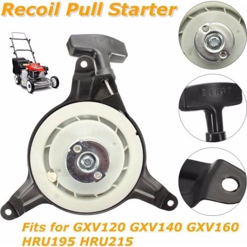 New 1pcs Recoil Pull Starter For GXV120 GXV140 GXV160 HRU195 HRU215 Lawn Mower Black