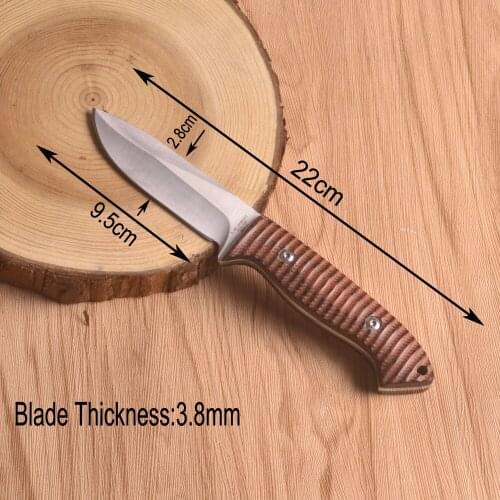 LAOGOU Outdoor Knife Tactical Pocket Knife Rescue Survival knife Wood Handle Camping Hunting Knife Tool