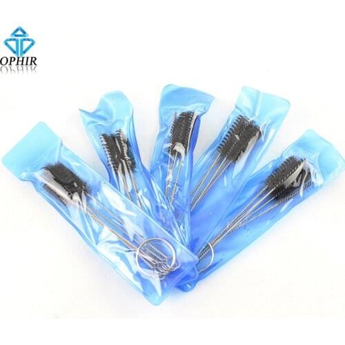 OPHIR 5 pcs/Set Tattoo Airbrush Air Brush Spray Gun Tip Cleaning Brush Kit Clean Tools 5 Size Between 1mm and 5mm # AC023-5x