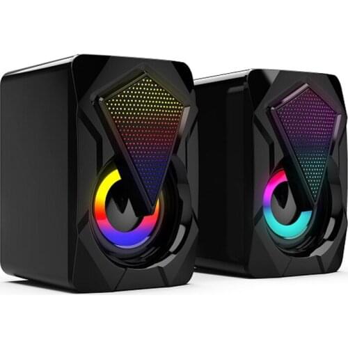 Portable Computer Speaker USB Mini Colorful LED Speaker for Desktop Computer Creative Computer Accessories Speaker H-best