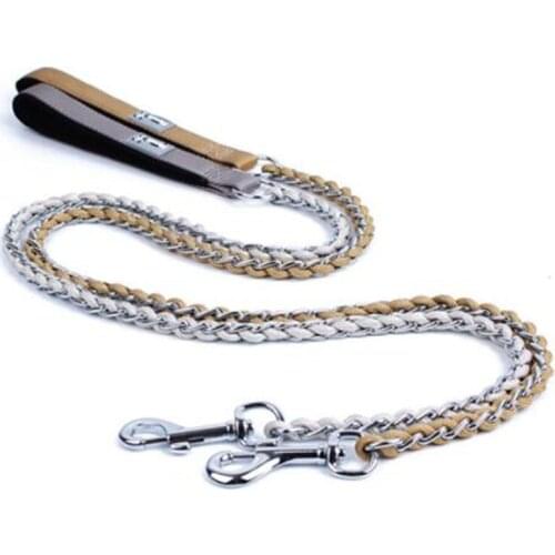 Stainless Steel Basic Leashes For Dog Leash Outdoor Walking Training Metal Nylon High Quality Braided Chain Pet Dogs