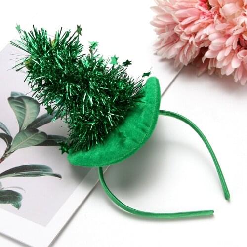 Christmas Tree Headband Xmas Hairband Star Xmas Headwear Headhoop Party Supply New Year Kids Gift Decor