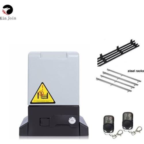 KinJoin Heavy Duty Remote Control Automatic Electric 500KG Sliding Gate Motor Opener With 4m Steel Rail Racks Electric Gate