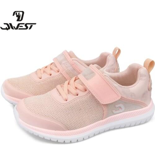 QWEST Spring Orthotic Leather Insole leisure sports running Shoe breathable girl sneaker Size 31-37 free shipping 91K-NQ-1263