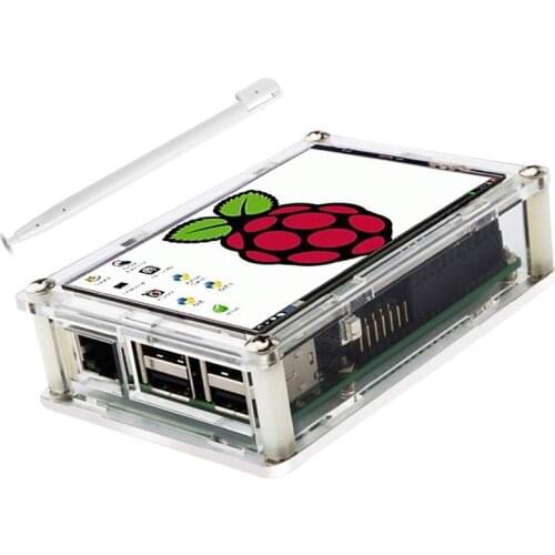 Screen For Raspberry Pi 3.5\" Touch Screen LCD Display Monitor with Transparent Protection Case For Raspberry Pi 3 2 Model B