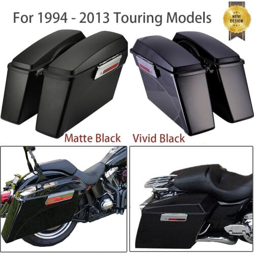 KEMIMOTO Saddlebag For Harley 1994-2013 Road King Street Glide SaddleBags Hard Bags Vivid Black Matte Black Left Right One Pair