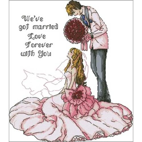 Got married patterns Counted Cross Stitch 11CT 14CT 18CT DIY wholesale Chinese Cross Stitch Kits Embroidery Needlework Sets