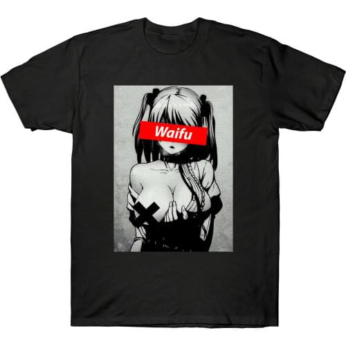 Waifu Material Otaku Lewd Hentai Cute Girls 2019 New Fashion Summer New Design Cotton Male Designing Design T Shirt Online