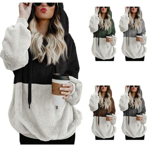 Autumn and winter womens hoodie large size 4XL 5XL 6XL 7XL 8XL fashion zipper pocket plush colorblock bust 132CM