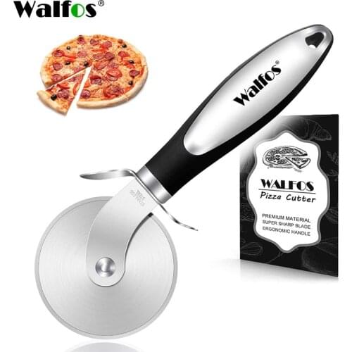 WALFOS Stainless Steel Pizza Cutter Professional Pizza Cutter Wheel with Anti-Slip Handle for Pizza Waffles Cookies