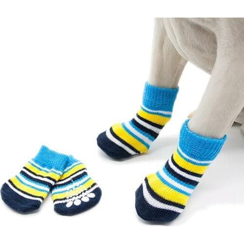 4pcs Pets Knits Socks Warmer Puppy Dog Shoes Soft Socks Accessories Cute Cartoon Anti Slip Cute Socks For Puppy Pet Supplies