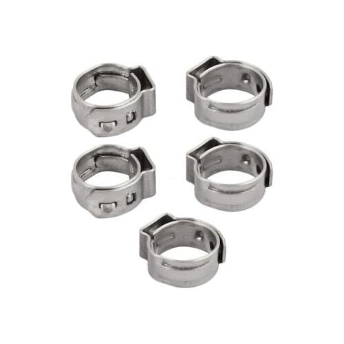 5 Pcs 7mm-8.7mm 304 Stainless Steel Adjustable Tube Hose Clamps Silver Tone