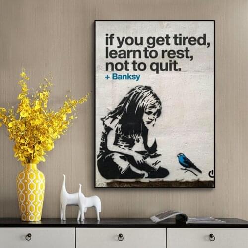 Abstract Graffiti Street Girl Oil Painting on Canvas Posters and Prints Banksy Wall Picture for Living Room Cuadros Decoration