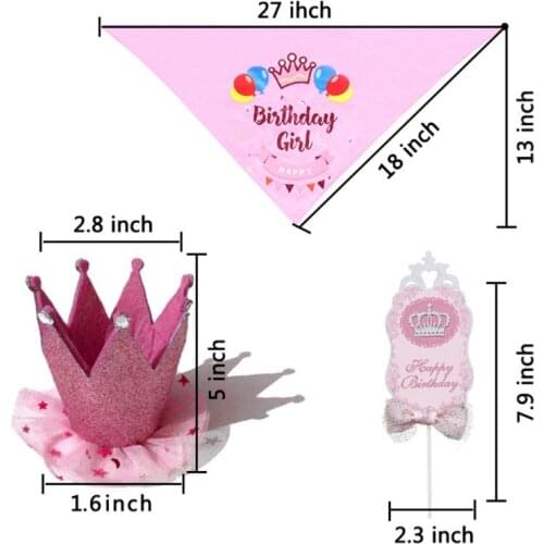 Dog Birthday Bandana Hat Banner Set Puppy Cute Bow Tie Party Supplies Tutu Skirt B2QB