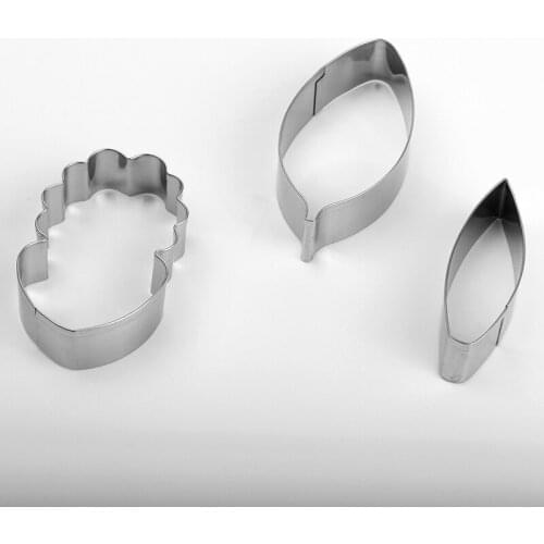 Free Shipping 3pcs Stainless Steel Cattle Orchid Cookie Cutters Fondant Cake Decoration Mold Set HB0958A