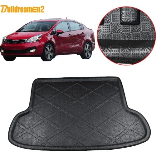 Buildreamen2 For Kia Rio Sedan Car Trunk Mat Tray Boot Liner Floor Cargo Carpet Mud Protector Pad 2005 2006 2007 2008 2009 2010