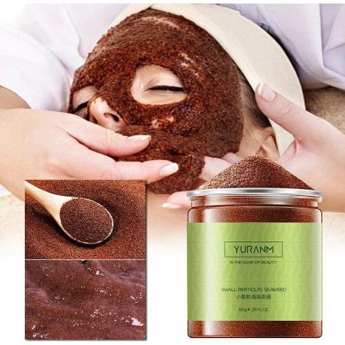Brown Seaweed Mask Moisturizing Face Brightening Skin Aging Anti Shrink Particles Pores Mask Small Tone J6L1
