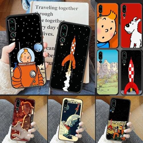 The Adventures of Tintin Phone case For Huawei P Mate P10 P20 P30 P40 10 20 Smart Z Pro Lite 2019 black luxury shell pretty