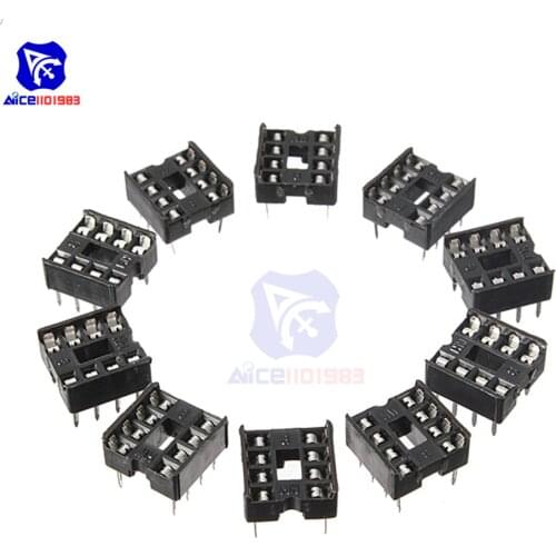 Diymore 50PCS/Lot 2.54MM 8 Pin 8 Pin DIP-8 8DIP 8 DIP IC Sockets Adapter Solder Type