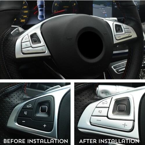 For Mercedes Benz E Class W213 E200 E300 2016 2017 Car Interior Steering Wheel Panel Knob Button Trim Cover Sticker Translucent